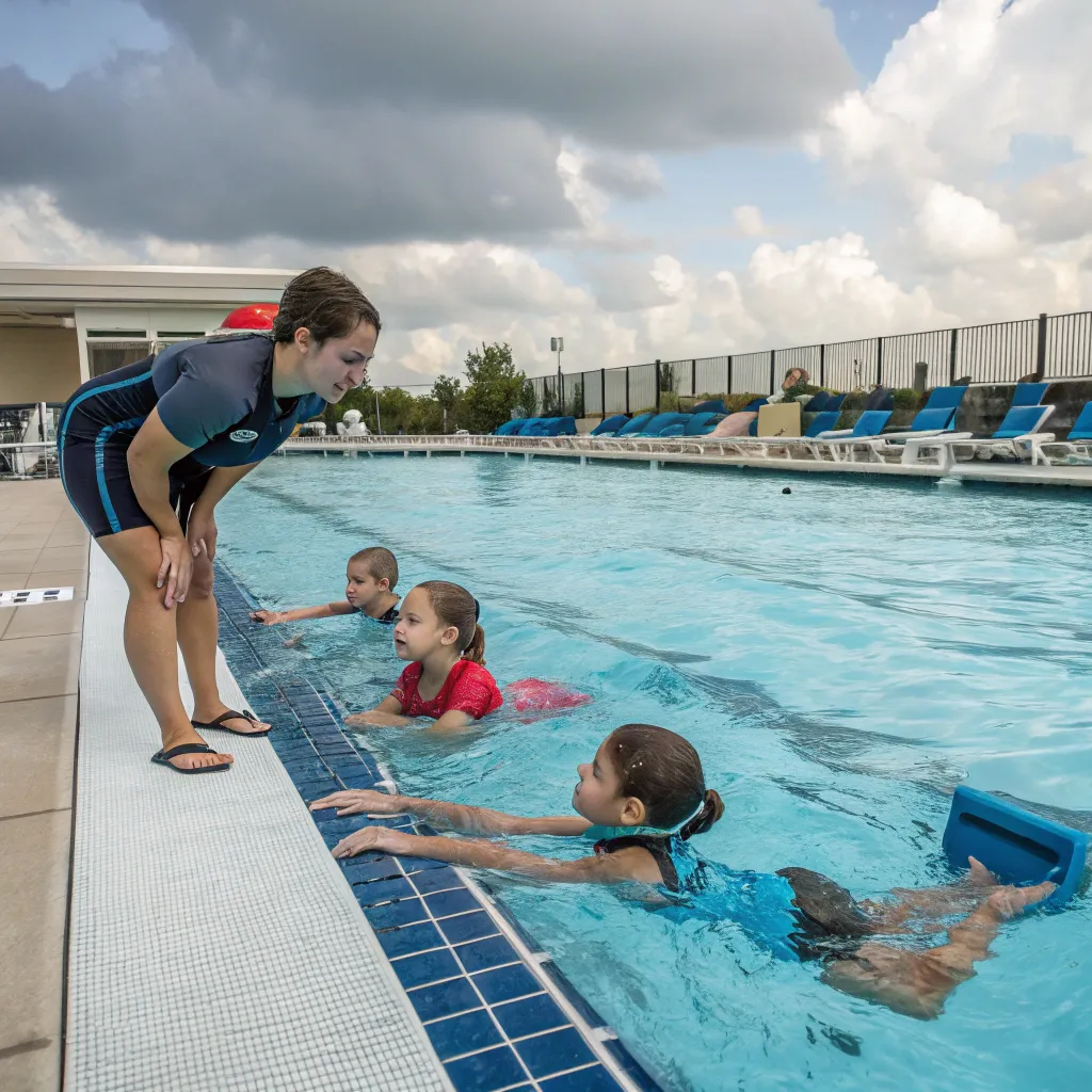 Swimming lesson in progress